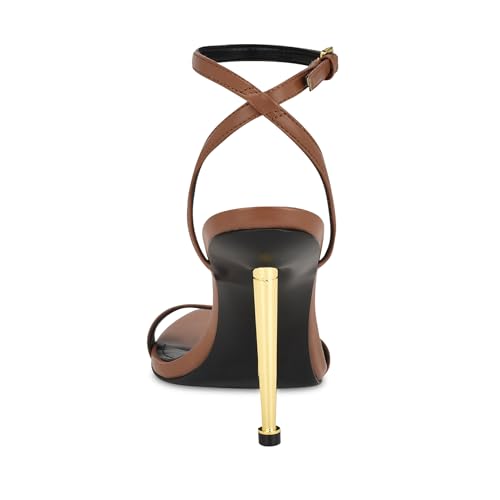 Nine West Women's Reina3 Heeled Sandal, Dark Pecan 230, 7.5