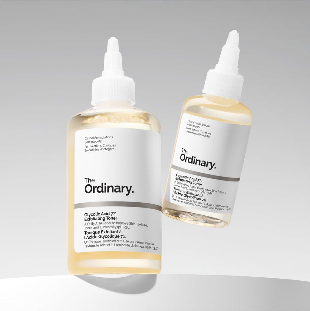 The Ordinary Glycolic Acid 7% Exfoliating Toner, Brightening and Smoothing Daily Toner for More Even-Looking Skin Tone, 3.4 Fl Oz