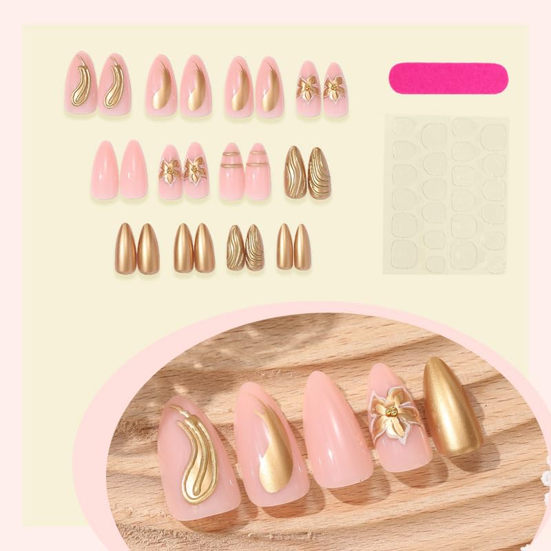 Golden Mirage Nails | Gold Metallic Press-On Nail Set