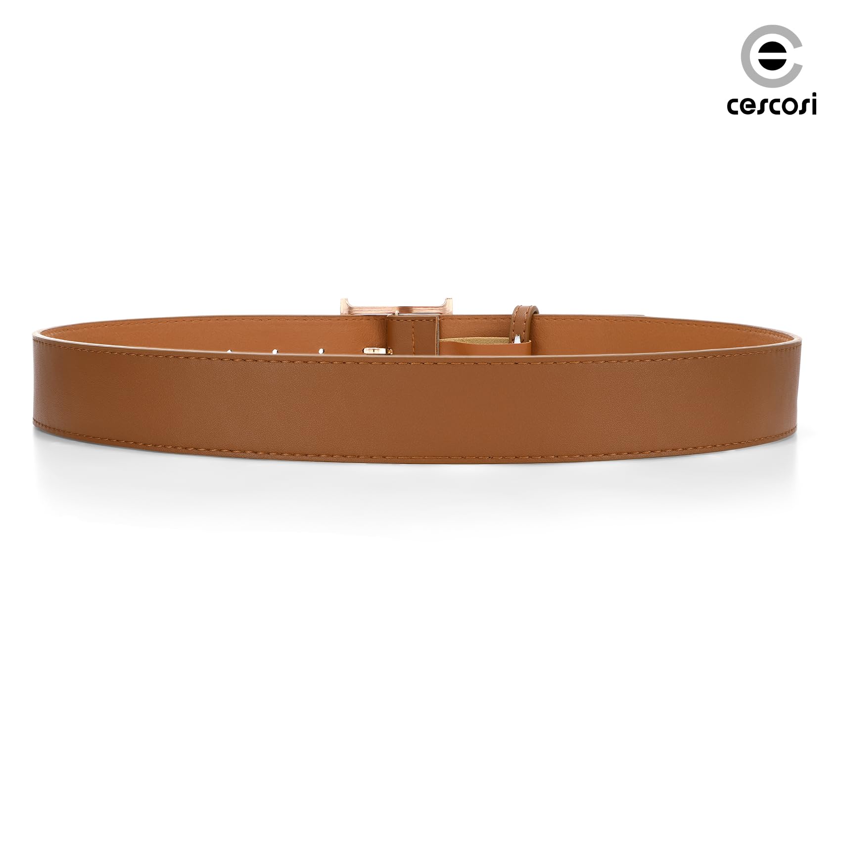 Classic Leather Belt | Square Gold Buckle Women’s Retro Style