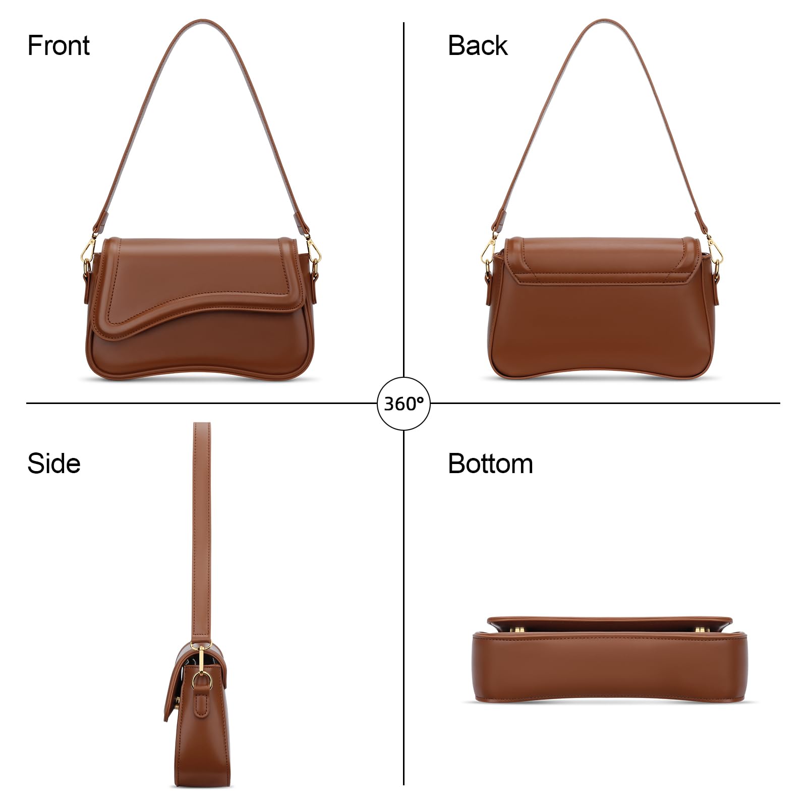 Classic Brown Shoulder Bag | Chic Minimalist Handbag for Everyday Style
