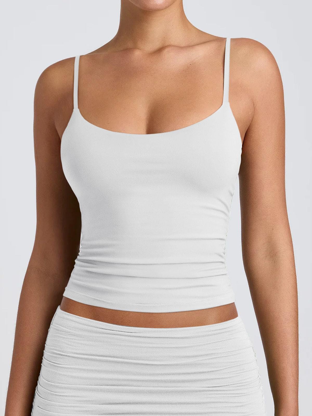 Basic Scoop Neck Cami | Adjustable Double-Lined Tank Top