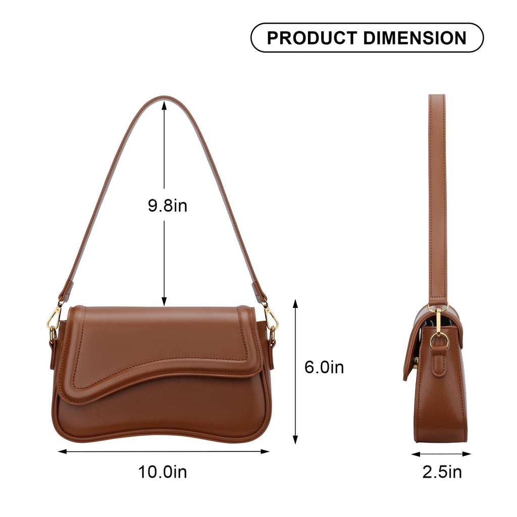 Classic Brown Shoulder Bag | Chic Minimalist Handbag for Everyday Style