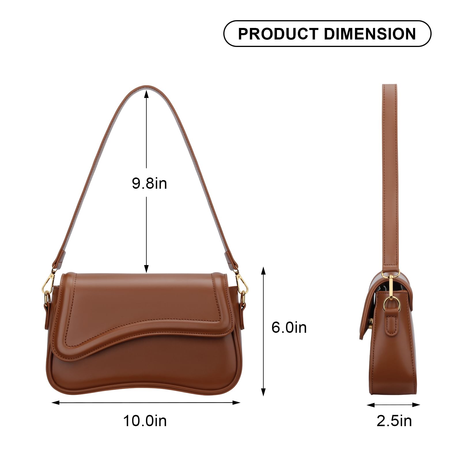 Classic Brown Shoulder Bag | Chic Minimalist Handbag for Everyday Style
