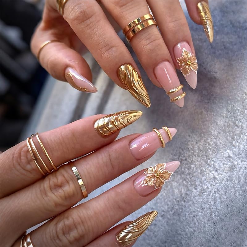 Golden Mirage Nails | Gold Metallic Press-On Nail Set