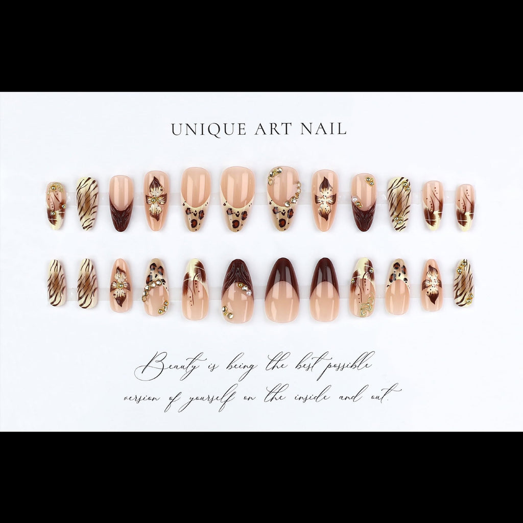 Cocoa Luxe Nails | Animal Print & Floral Press-On Nail Set