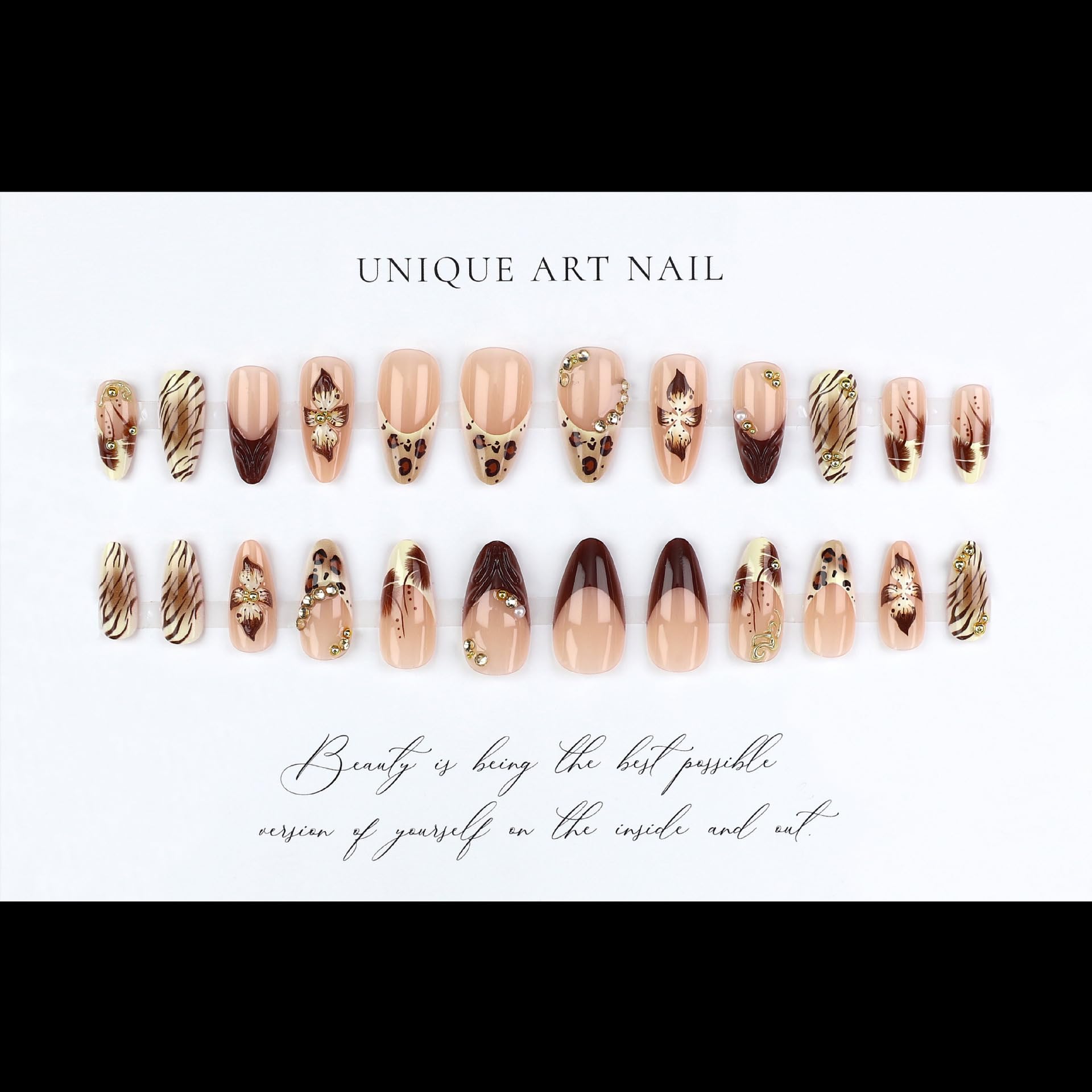 Cocoa Luxe Nails | Animal Print & Floral Press-On Nail Set