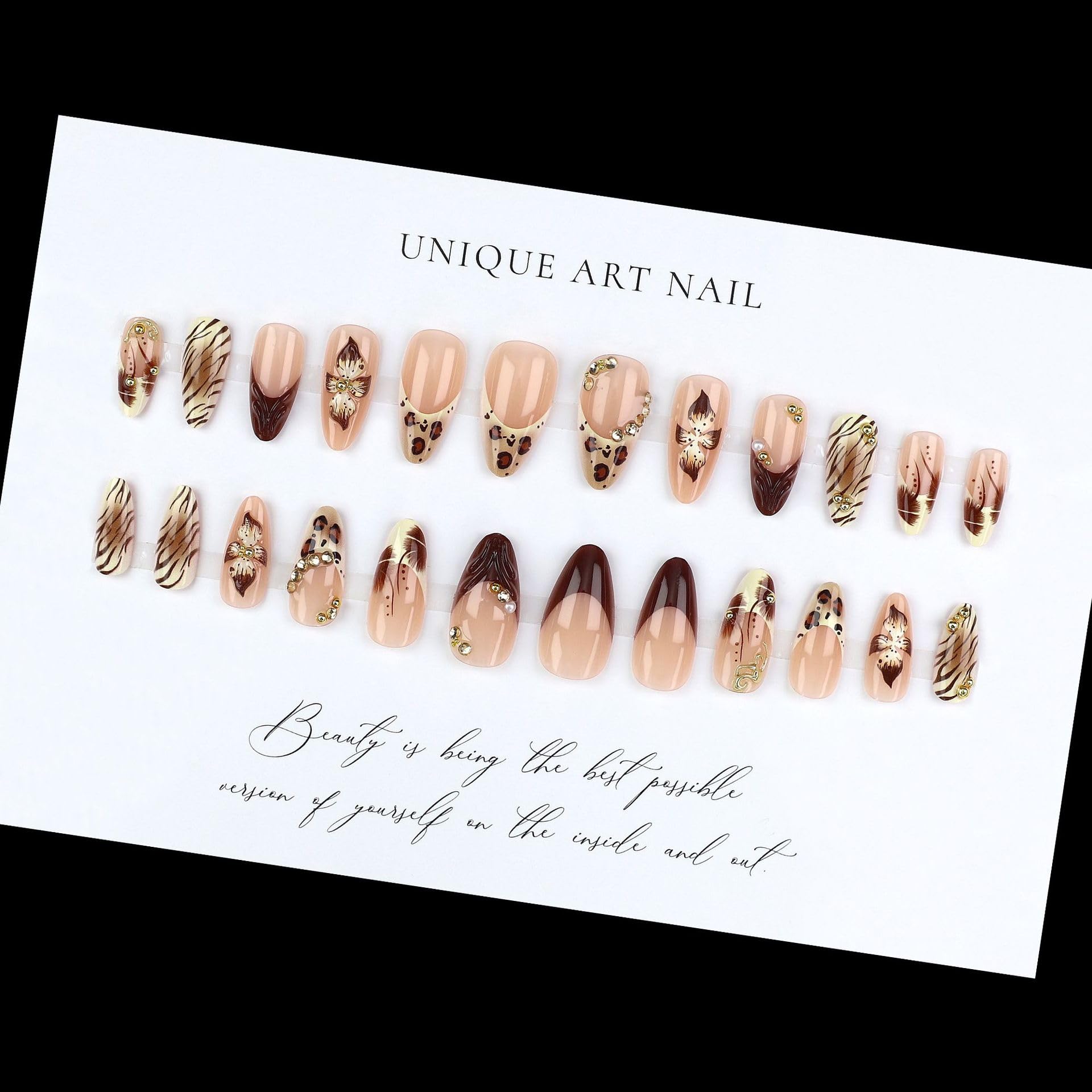 Cocoa Luxe Nails | Animal Print & Floral Press-On Nail Set