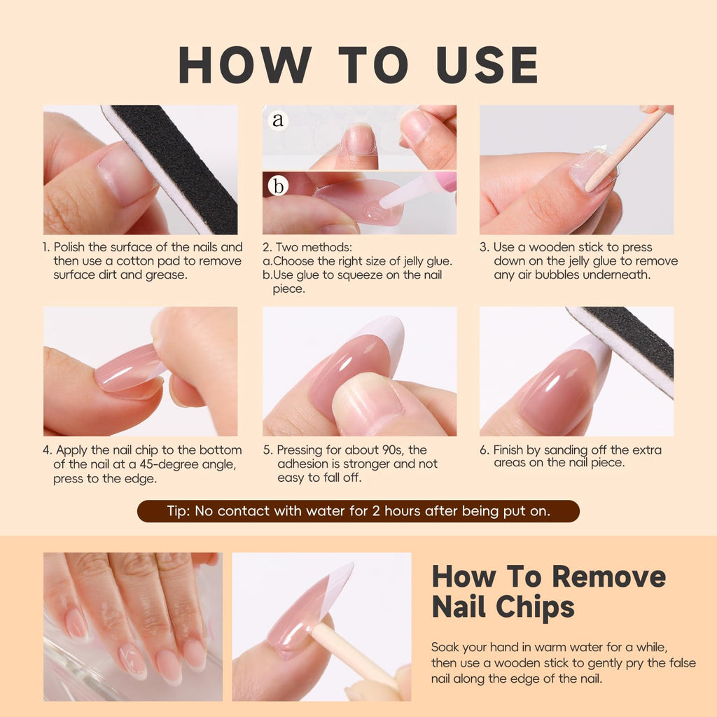 Mocha Glazed Nails | Gold-Edged Nude Press-On Nail Set