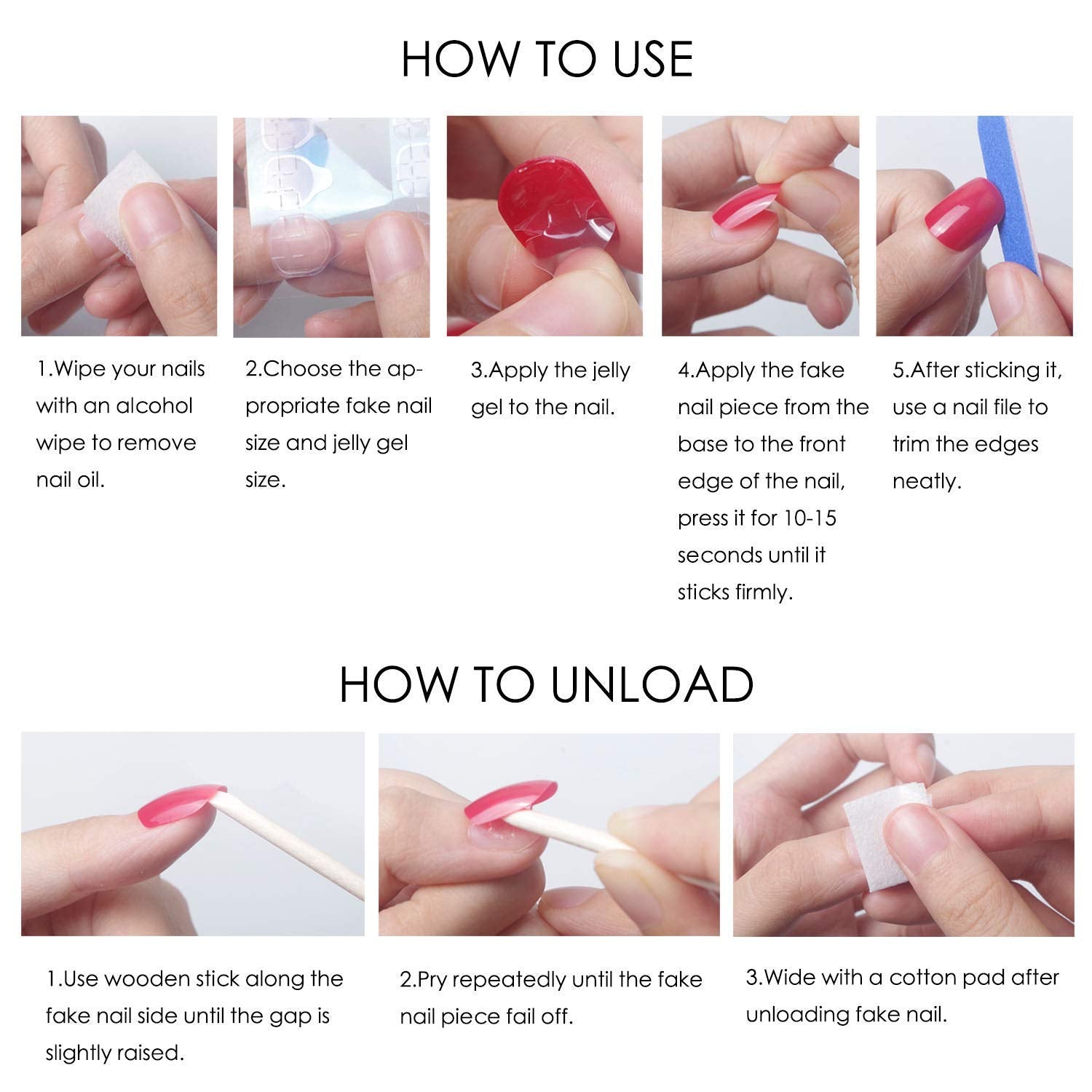 Pink Petal 3D Floral Nails | Elegant Pink & White Press-On Set with Gold Detailing