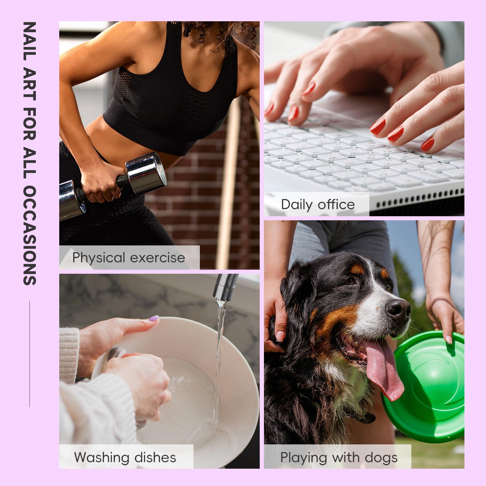 Lilac Dream 3D Nails | Purple Floral Press-On Nail Set with Pearls