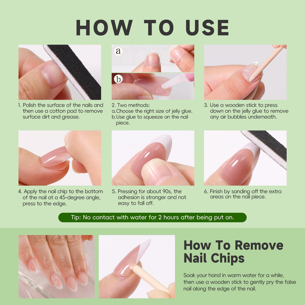 Mint Blossom Nails | Green Floral 3D Press-On Set with Pearl Accents