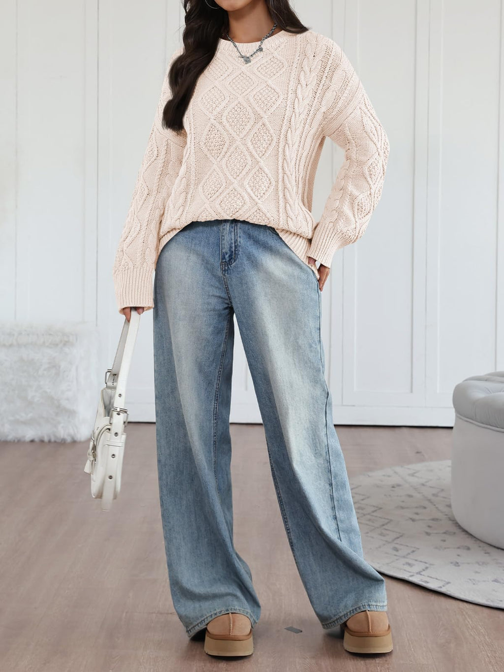 Cozy Oversized Cable Knit Sweater | Fall & Winter Outfit Essential