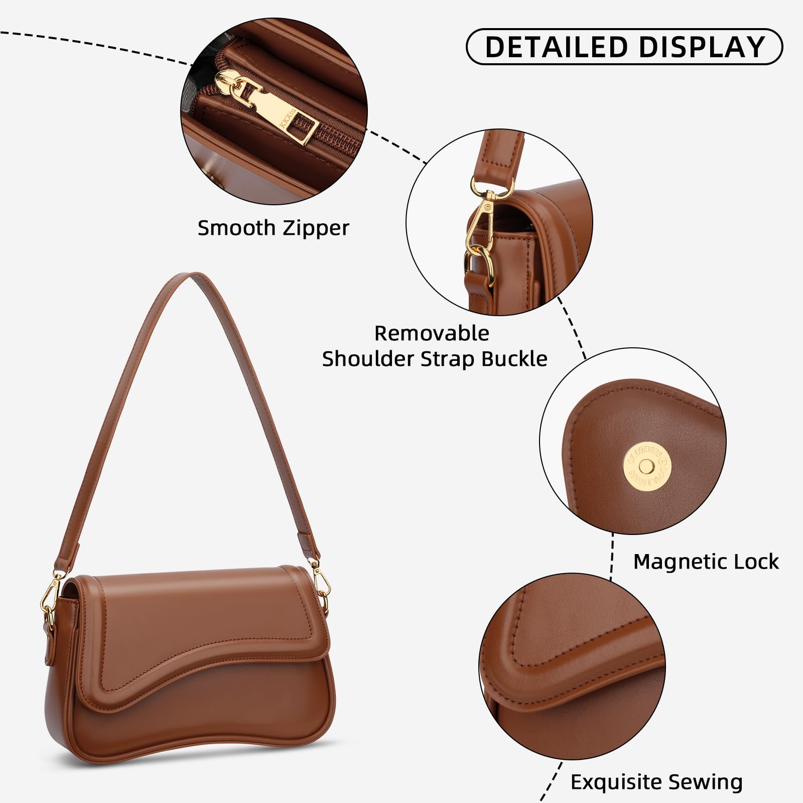 Classic Brown Shoulder Bag | Chic Minimalist Handbag for Everyday Style