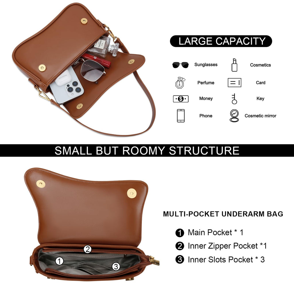 Classic Brown Shoulder Bag | Chic Minimalist Handbag for Everyday Style