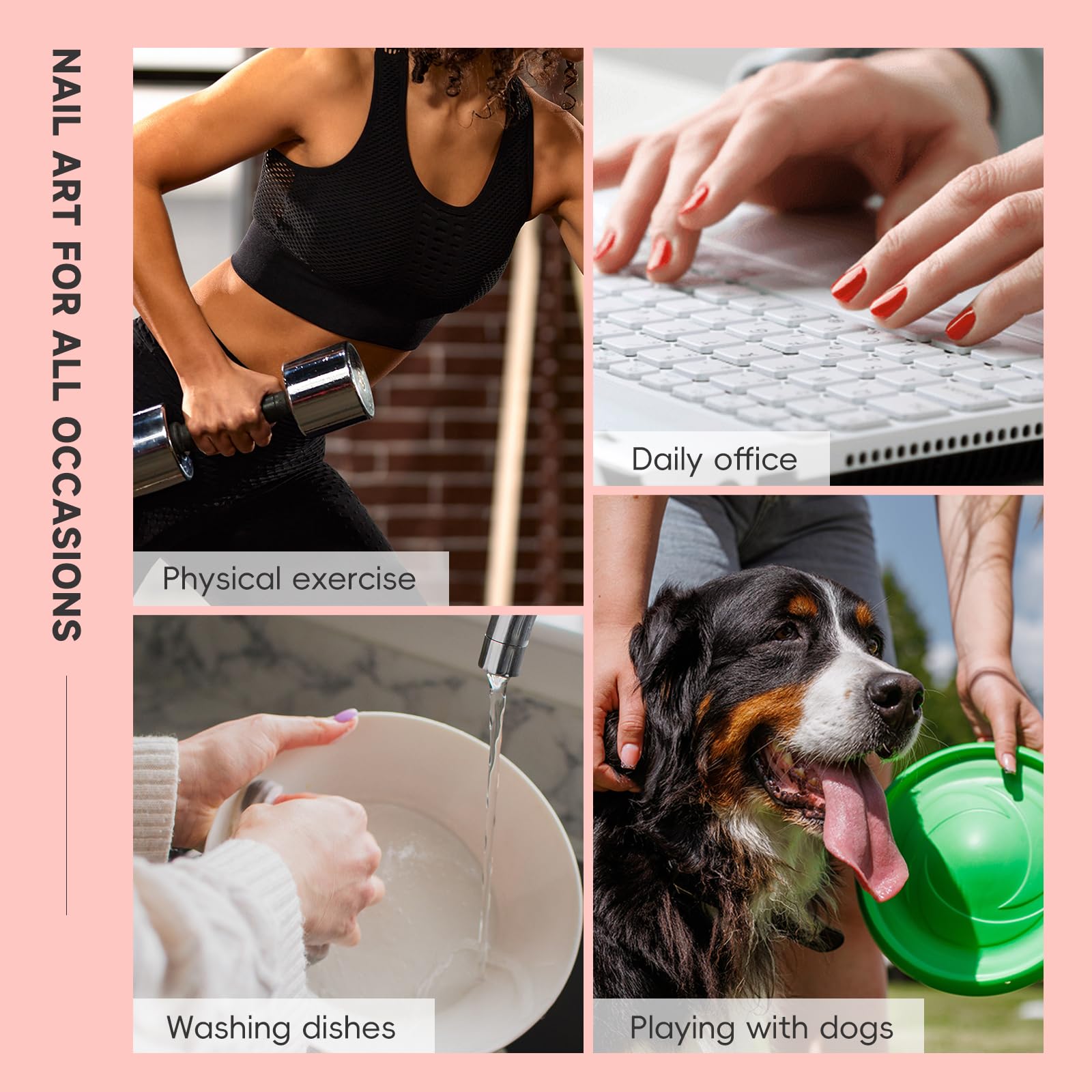 Rosé Chrome Nails | Pink Iridescent Press-On Nail Set