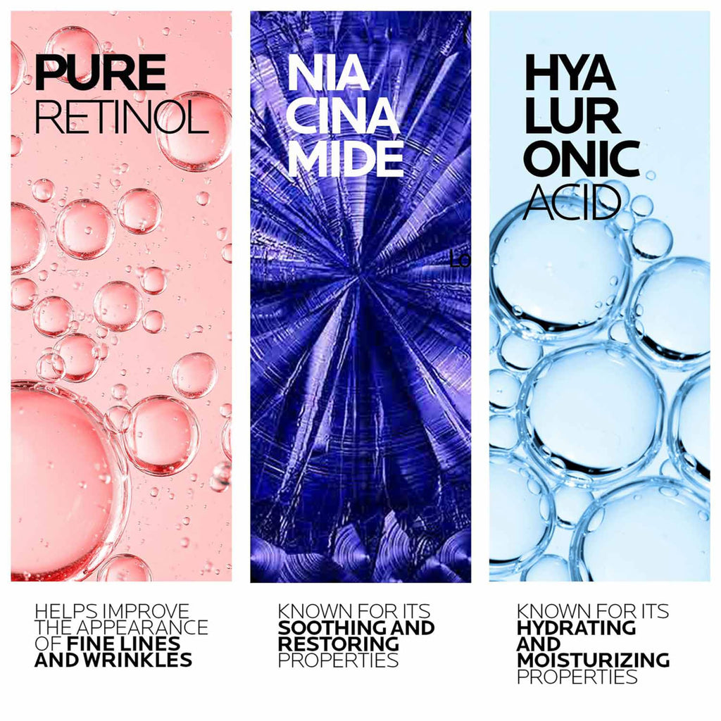 La Roche-Posay Pure Retinol Face Serum with Vitamin B3, Anti Aging Face Serum for Lines, Wrinkles & Premature Sun Damage to Resurface & Hydrate, Suitable for Sensitive Skin, 1.0 Fl. Oz